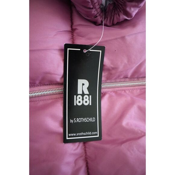 S Rothschild & Co Girl's Sz XL (16) Rose Purple Quilted Puffer Coat w/Scarf - Picture 4 of 11